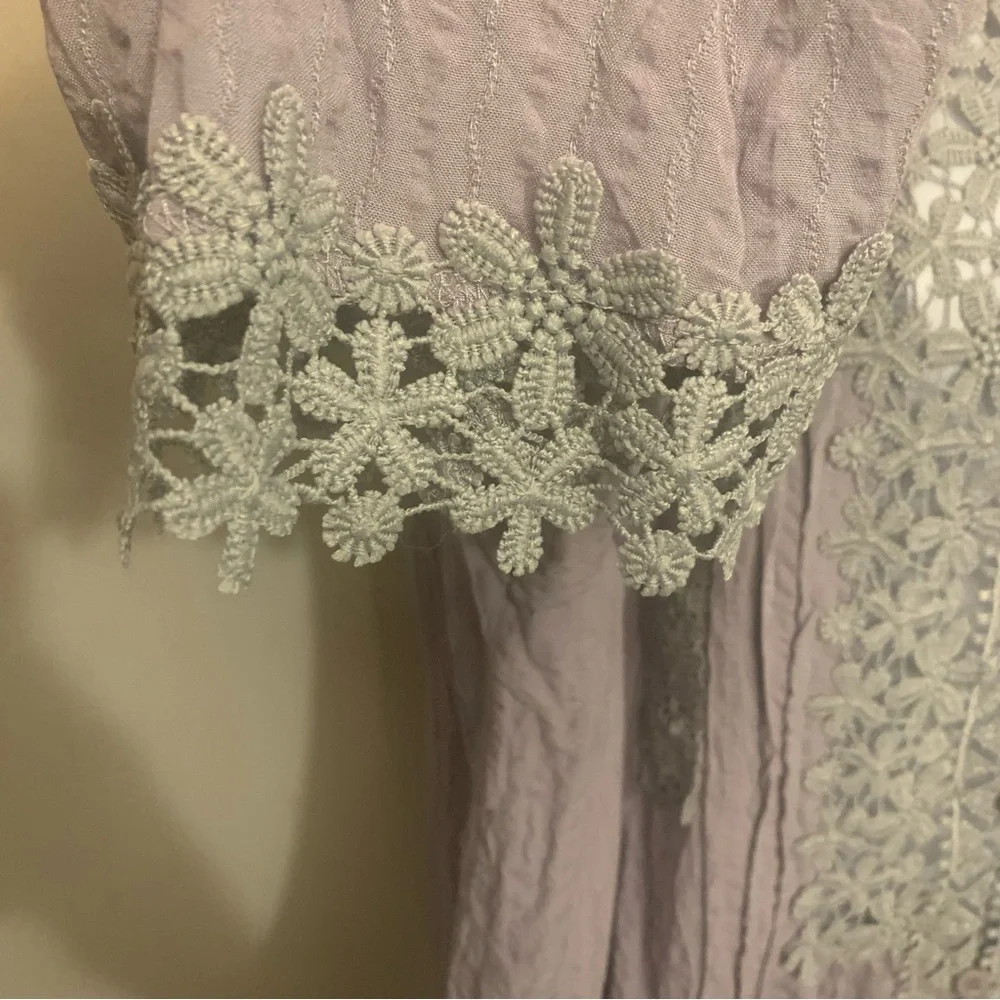 Paposon Lace Crinkle Top Sz XL - Picture 10 of 16